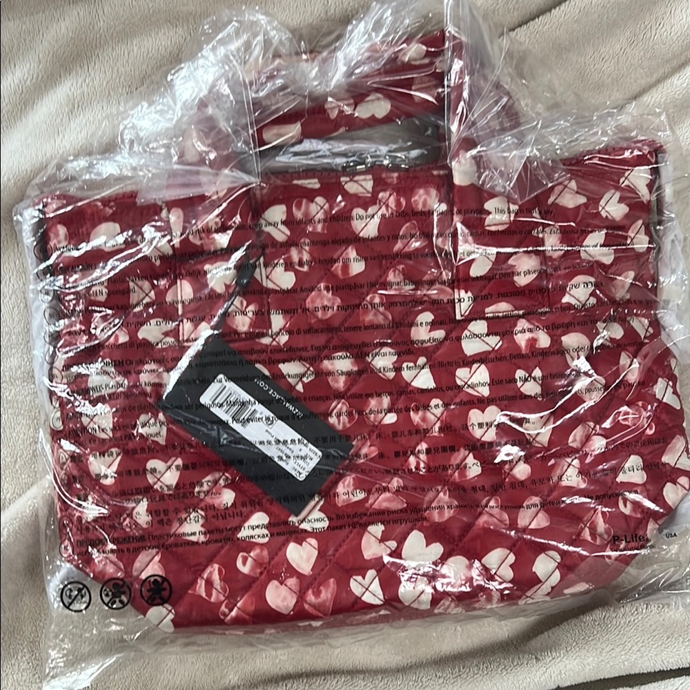 MZ Wallace Red Heart Pattern Tote Bag